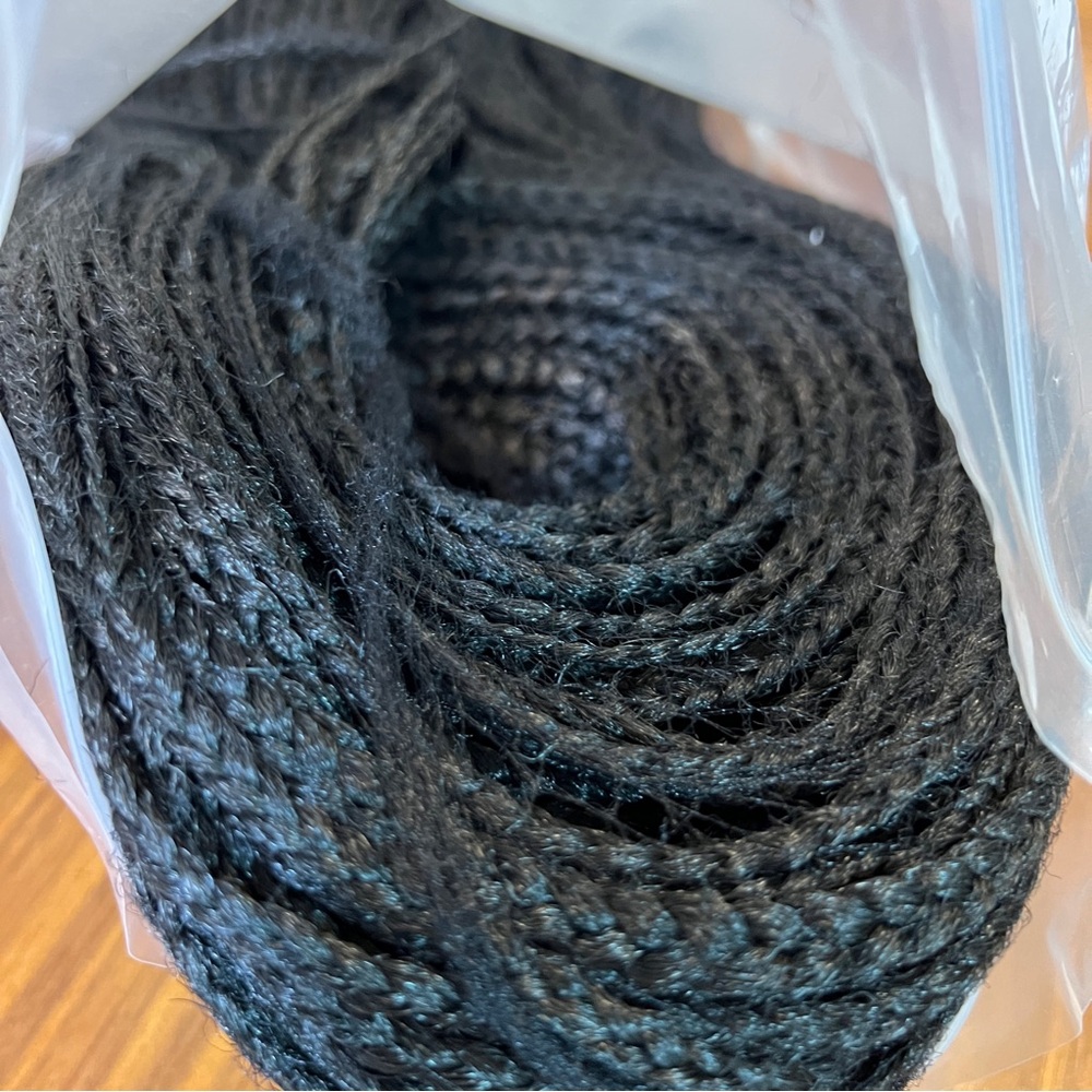 🆕 32-inch #1B Cornrow Box Braided Wig with Updo Bun SYNTHETIC